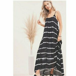 Tie Dye Stripe Maxi Dress